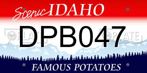 DPB047 Idaho License Plate