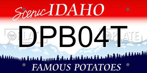 DPB04T Idaho License Plate
