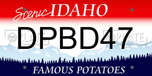 DPBD47 Idaho License Plate