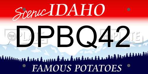 DPBQ42 Idaho License Plate