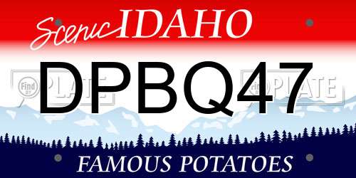 DPBQ47 Idaho License Plate