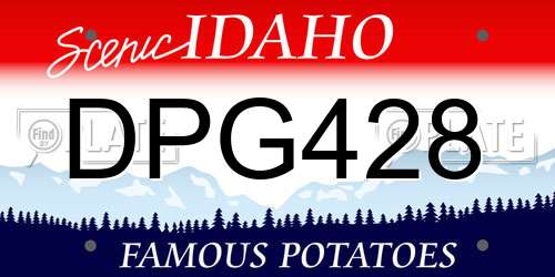 DPG428 Idaho License Plate