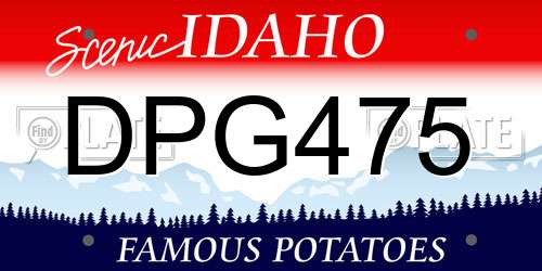 DPG475 Idaho License Plate