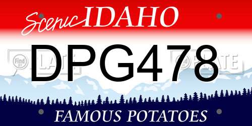 DPG478 Idaho License Plate