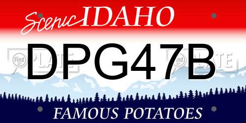 DPG47B Idaho License Plate