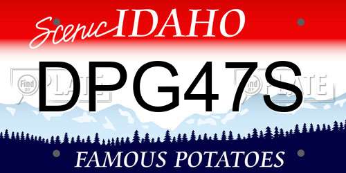 DPG47S Idaho License Plate