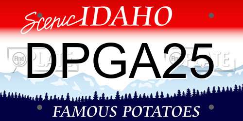 DPGA25 Idaho License Plate