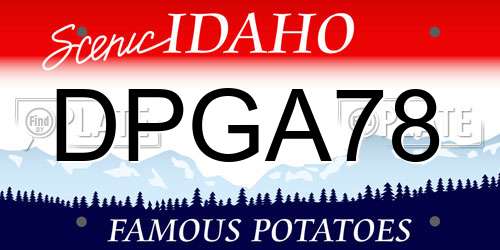DPGA78 Idaho License Plate