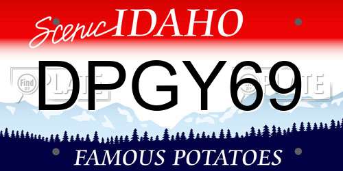 DPGY69 Idaho License Plate