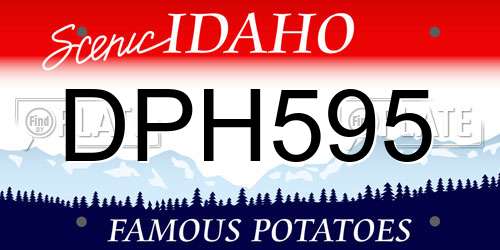 DPH595 Idaho License Plate