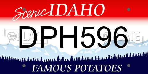 DPH596 Idaho License Plate
