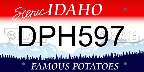 DPH597 Idaho License Plate