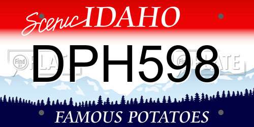 DPH598 Idaho License Plate
