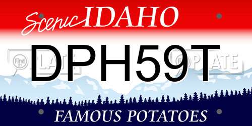 DPH59T Idaho License Plate