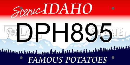 DPH895 Idaho License Plate