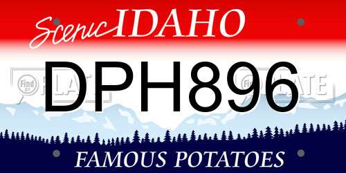 DPH896 Idaho License Plate
