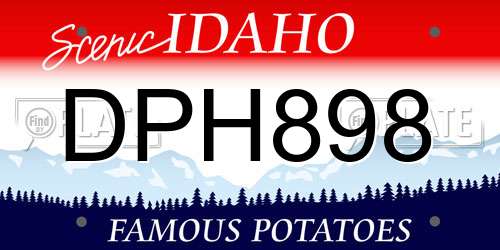 DPH898 Idaho License Plate