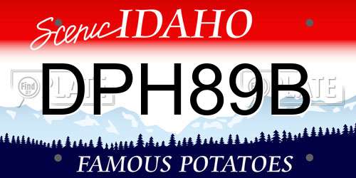 DPH89B Idaho License Plate