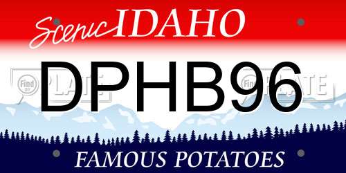 DPHB96 Idaho License Plate