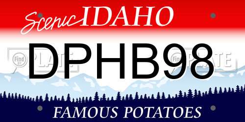 DPHB98 Idaho License Plate