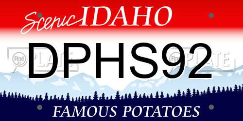 DPHS92 Idaho License Plate