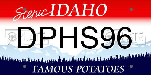 DPHS96 Idaho License Plate