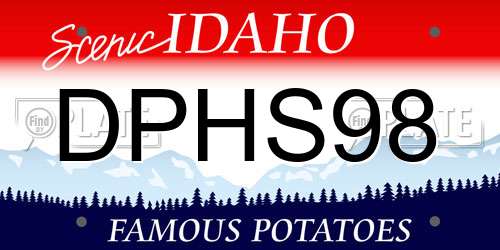 DPHS98 Idaho License Plate