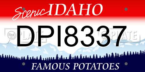 DPI8337 Idaho License Plate