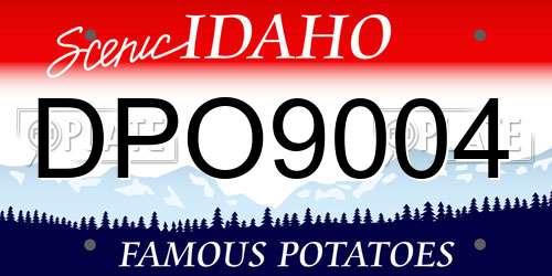 DPO9004 Idaho License Plate