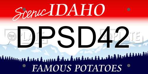 DPSD42 Idaho License Plate