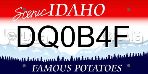 DQ0B4F Idaho License Plate