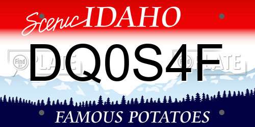 DQ0S4F Idaho License Plate