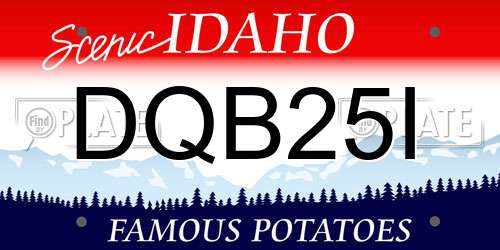 DQB25I Idaho License Plate