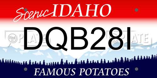 DQB28I Idaho License Plate