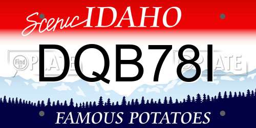 DQB78I Idaho License Plate