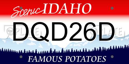 DQD26D Idaho License Plate