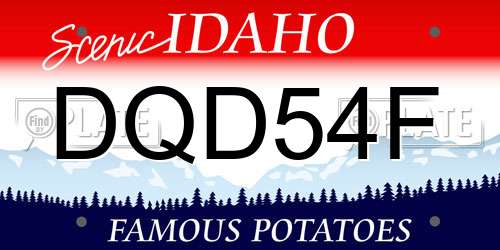 DQD54F Idaho License Plate