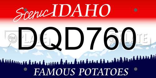 DQD760 Idaho License Plate