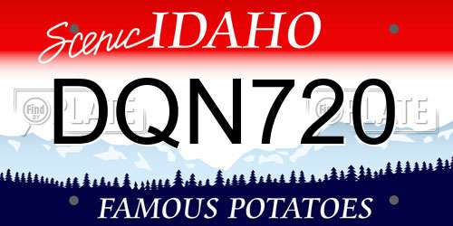DQN720 Idaho License Plate