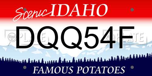 DQQ54F Idaho License Plate