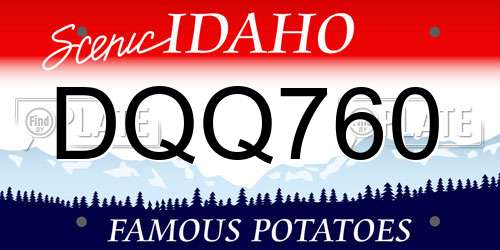 DQQ760 Idaho License Plate