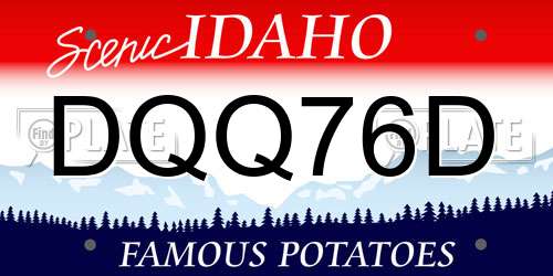 DQQ76D Idaho License Plate