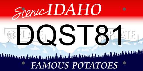 DQST81 Idaho License Plate