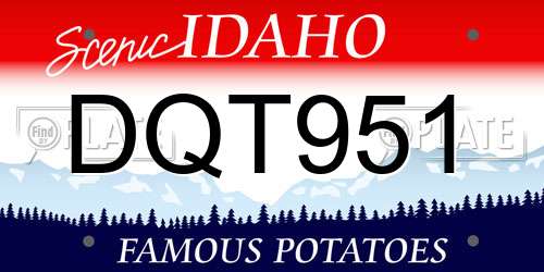 DQT951 Idaho License Plate