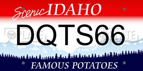 DQTS66 Idaho License Plate