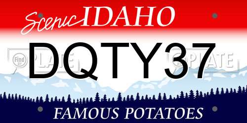 DQTY37 Idaho License Plate