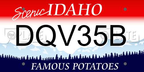 DQV35B Idaho License Plate