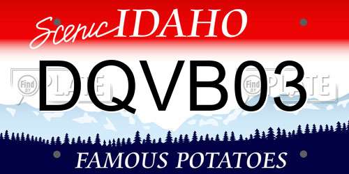 DQVB03 Idaho License Plate