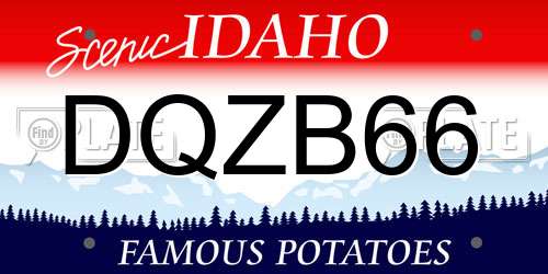 DQZB66 Idaho License Plate