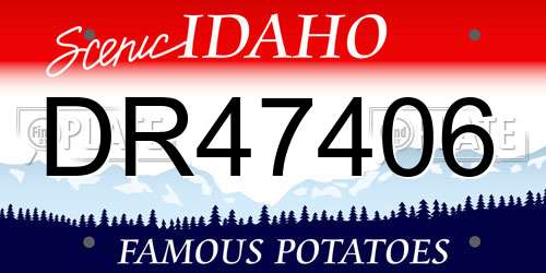 DR47406 Idaho License Plate